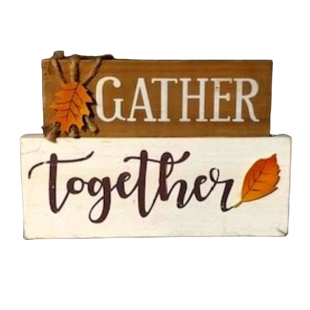 Fall Autumn Harvest Rustic Wood‎ Stack Sign